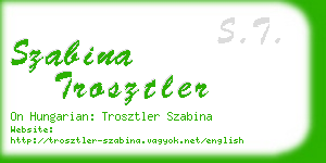szabina trosztler business card